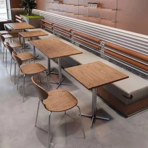 Modern Minimalist Solid Wood Restaurant Bistro Chairs Caf Booth Seating Milk Tea Bakery Shop Table chair Sets Commercial Use