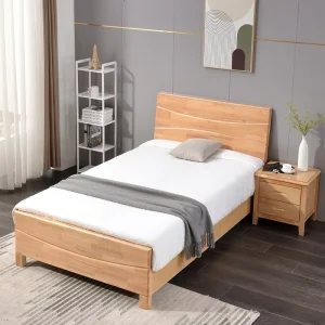 Modern Minimalist Solid Wood Single Bed 1.5m 1.8m Soft Style for Home Hotel Apartment Dormitory Use