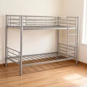 Modern Minimalist Space Saving Durable Iron Tube Bunk Bed Frame Metal Bed for Adults and Students Home Bedroom Use