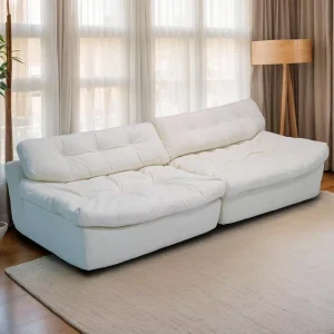 Modern Minimalist Square Upholstered Modular Fabric Sectional Sofa Set for Living Room Home Apartment