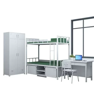 Modern Minimalist Steel Bunk Bed Anti theft Features Drawers Moisture proof Corrosion resistant Office Work Direct Manufacturer