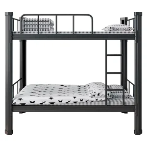 Modern Minimalist Steel Bunk Bed Dormitories Student Upper and Lower Bunks Double Loft Bed Two Tier Bedroom Home Use Warehouse