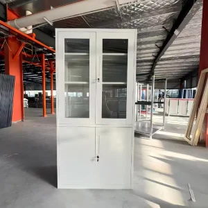 Modern Minimalist Steel File Cabinet Office Knock Down Modular with Lock & Keys 2 Doors Large Capacity Storage