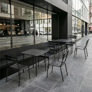 Modern Minimalist Style Commercial Outdoor Restaurant Table Chair Set for Milk Tea Coffee Shops Wrought Iron Chairs Open air Al