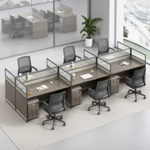 Modern Minimalist Style Office Staff Combination Workstation Computer Desk and Chair Combination