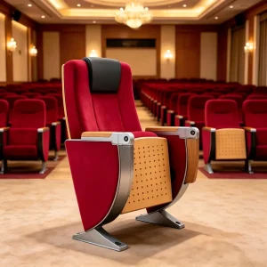 Modern Minimalist Theater Furniture Auditorium Lecture Hall Meeting Chair Solid Wood Aluminum Alloy Foldable