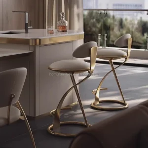 Modern Minimalist Velvet Bar Stools Gold Metal Frame Adjustable Height Swivel Outdoor Home Bar Kitchen Island Dining