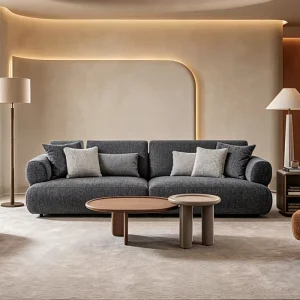 Modern Minimalist Velvet Sponge Recliner Rectangle Sectional Living Room Sofa Set with Extendable Feature and Removable Cover