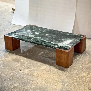 Modern Minimalist Verde Green Marble Coffee Table Stone Furniture for Villa Hotel Commercial Project