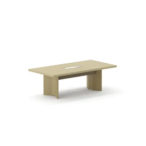 Modern Minimalist Wooden Conference Table Rectangular Office Meeting Table Embedded Wire Management Slot Thickened Tabletop