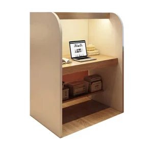 Modern Minimalist Wooden Partition Design Multi functional Study Room Home Office Student Study Writing Desk Bookshelf Storage