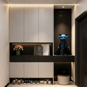 Modern Minimalist Wooden Shoe Storage Cabinet for Home Living Room Entry Staircase Outdoor Furniture