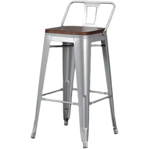 Modern Minimalist Wrought Iron Solid Wood Bar Stool Backrest Commercial Use Customizable High Chair for Home Cashier Counter