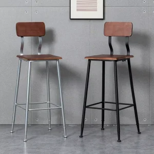Modern Minimalist bar Chair Home Restaurant Minimalist bar High Legged Chair Iron Minimalist bar Chair with Backrest