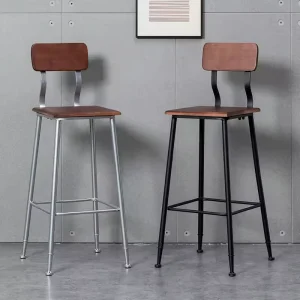 Modern Minimalist bar Chair Home Restaurant Minimalist bar High Legged Chair Iron Minimalist bar Chair with Backrest