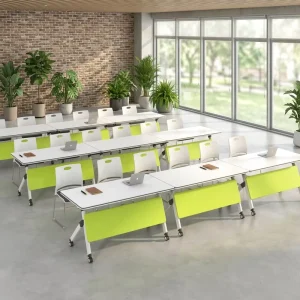 Modern Mobile Flip Top Nesting Training Table Foldable Conference Room Meeting Table with Wheels Office Desk Escritorio Mesa