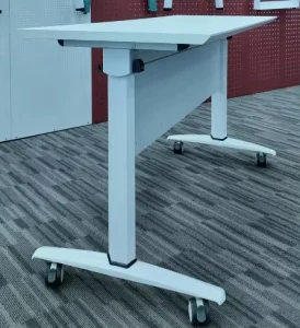 Modern Mobile Folding Training Table Casters Heavy Duty Powder Coated Office Flip Top Table for School Conference