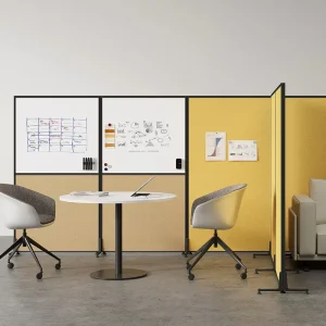 Modern Mobile Office Partition Floor Panel Freestanding Modular Aluminum Frame Space Divider Customizable Size for School