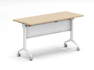 Modern Mobile Rectangular Flip Top Training Table Modular Conference Room Table Casters Custom Electroplated Feet School Use
