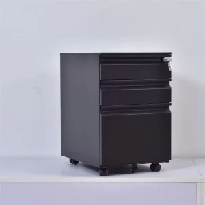 Modern Mobile Steel Office File Cabinet with Lockable 3 Drawers Adjustable Storage Pedestal