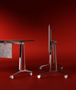 Modern Mobile Training Desk with Wheels, Foldable Office Commercial Meeting Table for Classroom and Training Room