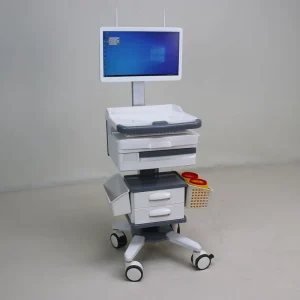 Modern Mobile Trolley 4 Noiseless Wheels ABS Material 3 Drawers Individual Lock CE ISO Certified Hospital Clinic