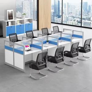 Modern Modular 4 Person Office Cubicle for Call Centers and Workplaces for Schools and Gyms