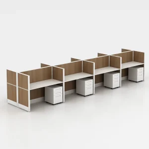 Modern Modular Aluminum Frame Office Workstation Cubicles for 8 Seats Hospital School Use T8 Series ISO9001 Certified