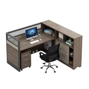 Modern Modular Commercial Office Panel Desk 24″ 6 Person Staff Wooden Workstation Extendable Modulated Multi Use Office