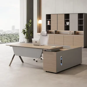 Modern Modular Commercial Wooden Executive Computer Desk and Chair Set with Panel Design 2 Drawers 5 Year Warranty