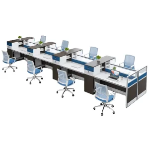 Modern Modular Cubicle Workstation Office Set Wooden Panel Design Freestanding Installation File Drawer Storage for Call Center