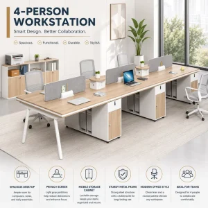 Modern Modular Customized Office Dividers Desk Partitioned Workstation Wooden Staff Working Table Furniture with 3-Year Warranty