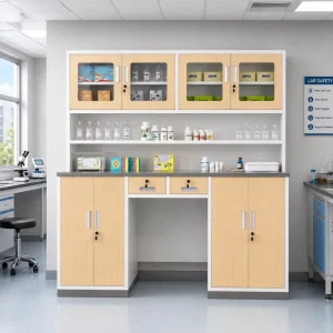 Modern Modular Hospital Storage Cabinet E1 Grade MDF with Glass Doors and Secure Locks Eco-Friendly Durable