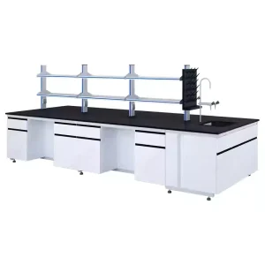 Modern Modular Laboratory Table Work Bench with Shelves and Cabinets