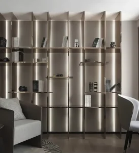 Modern Modular Metal Bookshelf LED Light Home Office | Libreria su misura | Progetto arredo