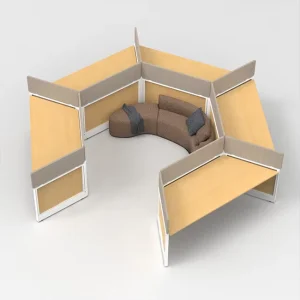 Modern Modular Multi Layout Cubicle Privacy Partitions Ergonomic Stainless Steel Office Workstation Tables Easy Assembly