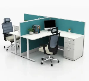Modern Modular Office Aluminum Modular Durable Simple 2 Person Workstation With Storage for Home Office