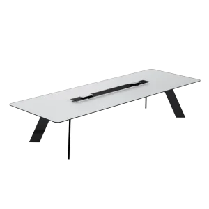 Modern Modular Office Conference Table Stainless Steel Legs Commercial Hotel School Hospital Business Desk