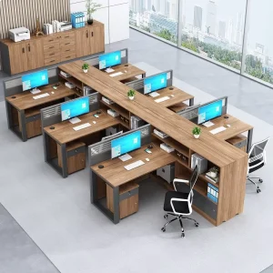 Modern Modular Office Desk Workstation Cubicle Modular 4-6 Person Desk Office Furniture Open Employee Workstation