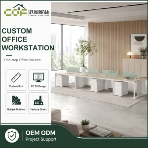 Modern Modular Office Desk Workstation with MDF and Wooden Construction Office System Staff Desk