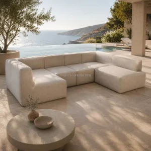Modern Modular Outdoor Sectional Sofa Set Waterproof Fabric Luxury Patio Garden Corner Sofa Furniture for Hotel Villa Resort