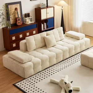 Modern Modular Sponge Velvet Fabric Sectional Sofa Set Stainless Steel Legs for Large Apartments Living