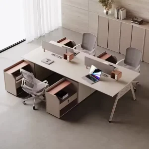 Modern Modular Standard Cubicle Office Workstations Suitable for 2-6 People in an International Trade Fashion Work Environment
