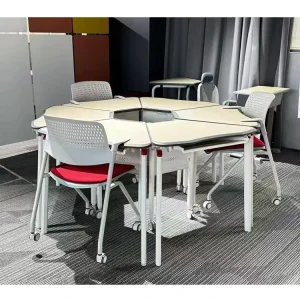 Modern Modular Training Classroom Furniture with Wheels Foldable Student Table Height Adjustable Desk