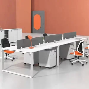 Modern Modular White Office Furniture Desk Work Station 2 4 6 8 Person Seater Office Workstation Desk Table