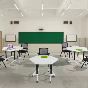 Modern Movable Foldable Training Table with MFC Material for Home Office Staff Desk