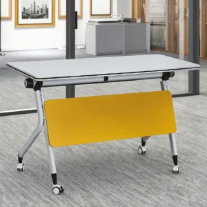 Modern Movable Foldable Wooden Panel Training Table for Corporate and Home Office Use