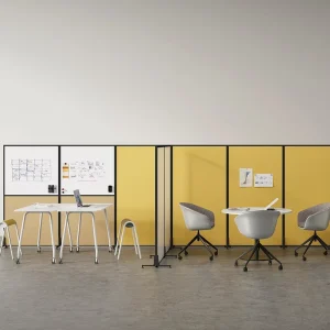 Modern Movable Partition Screens on Wheels for Office and School Use Aluminum Frame Fabric Divider with Modular Design