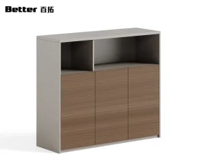 Modern Movable Wooden Panel Office Filing Cabinet with Space Saving Storage for Bedroom and Kitchen Use File Cabinet