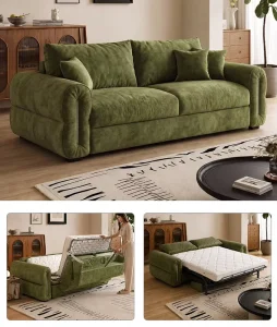 Modern Multi Functional Chenille Fabric Sofa Bed Living Room Folding Sofa Bed for Small Apartment